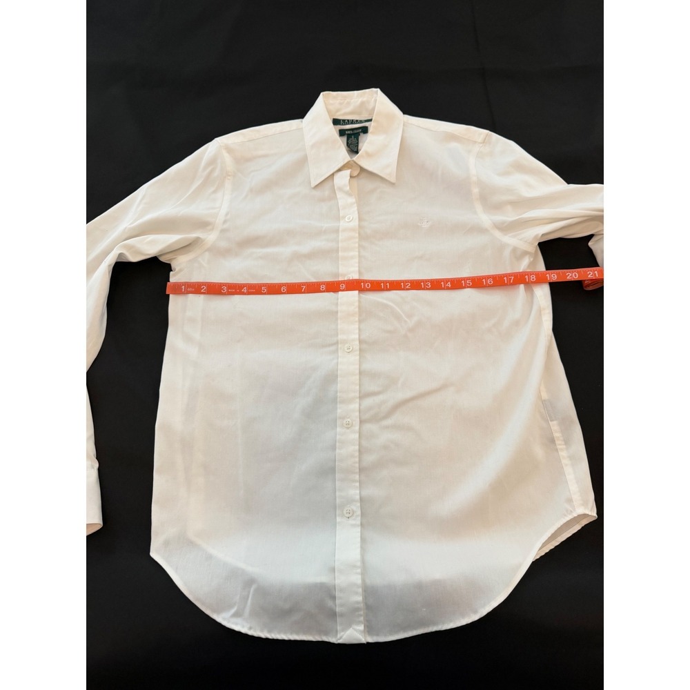 Lauren Ralph Lauren Womens White Non-Iron Button Down Shirt Long Sleeve Small - Picture 6 of 8